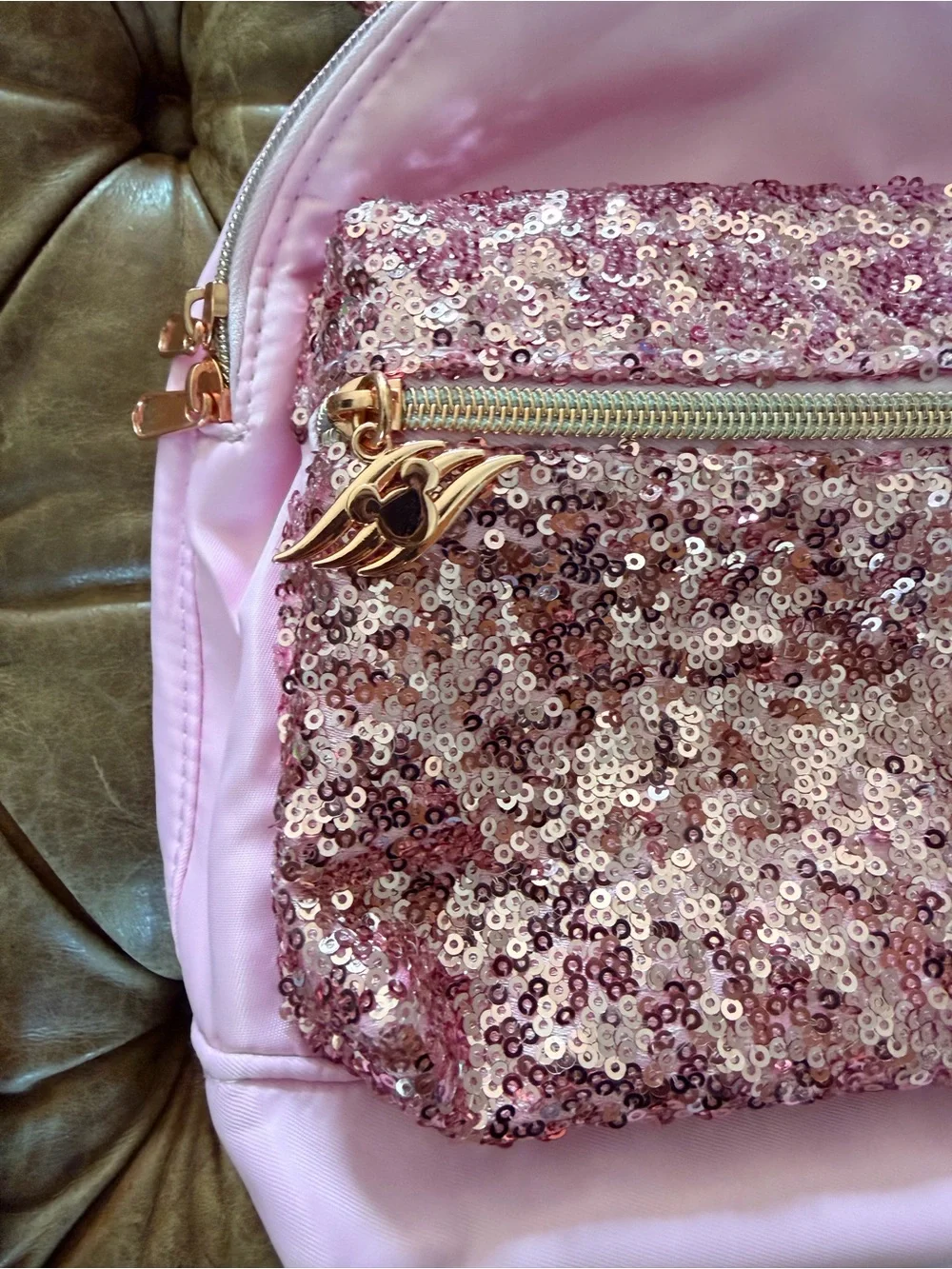 Disney Store Bibbidi Bobbidi Boutique Backpack Pink Sequin Minnie Ears Princess